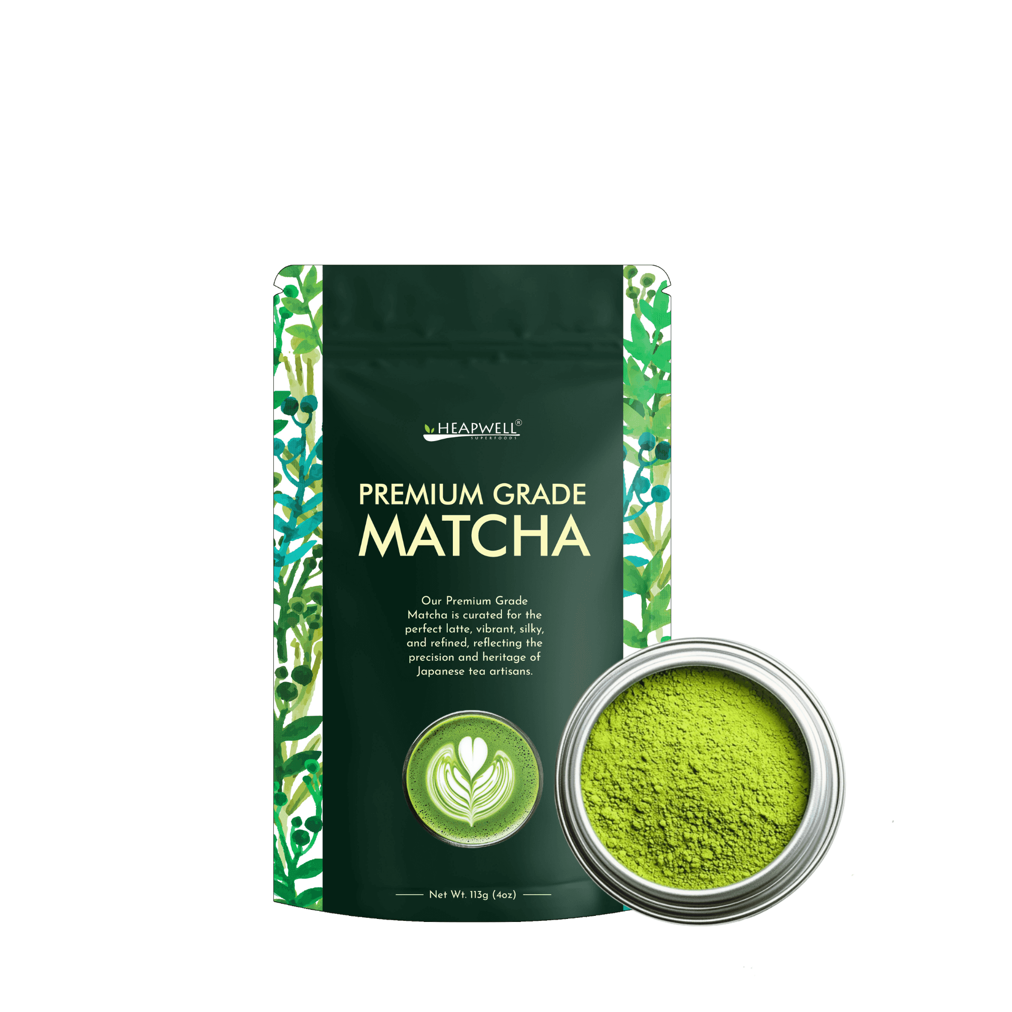 Premium A Grade Matcha 113g (4oz) by Heapwellsuperfoods
