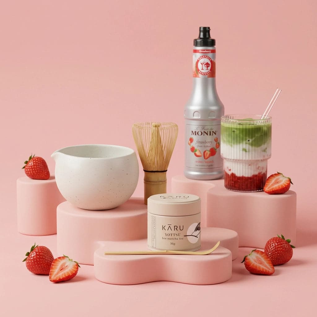 Matcha Summer Bundle | Erdbeere (Riffel-Gläser) by Matcha Karu -- matcha product image