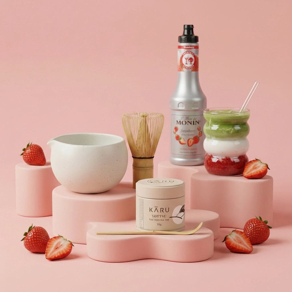 Matcha Summer Bundle | Strawberry (Bubble Glasses) by Matcha Karu -- matcha product image