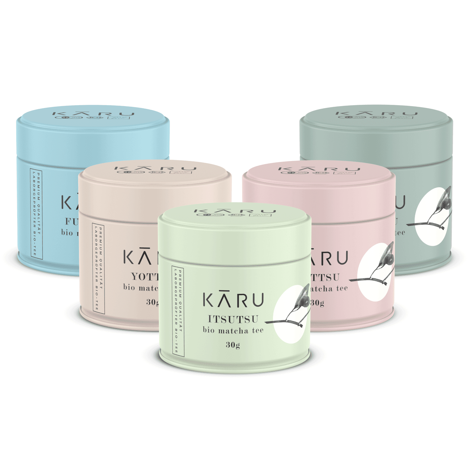 Organic Matcha tasting pack Hitonigiri (5x30g) by Matcha Karu -- matcha product image