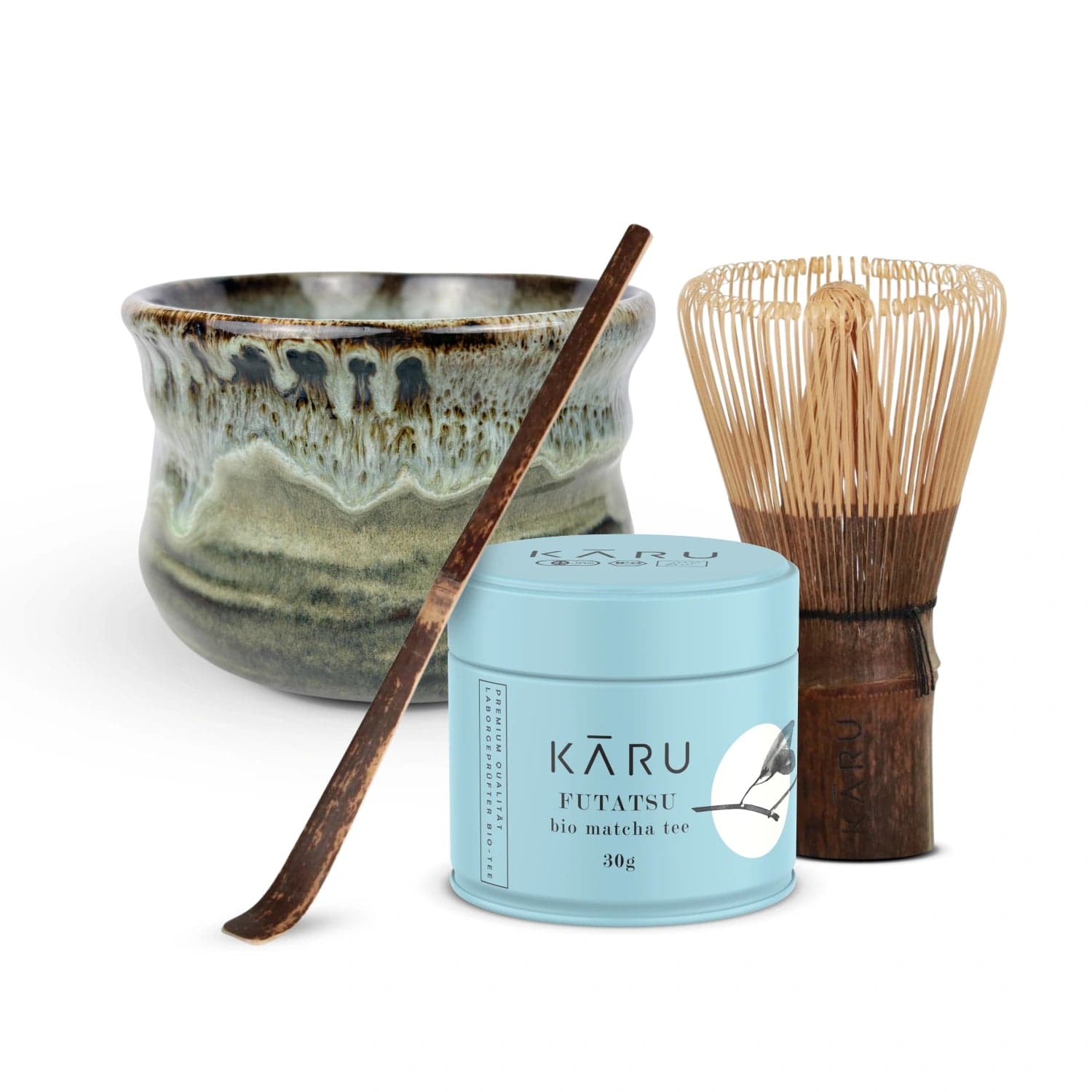 Set Bio Matcha Futatsu | Iwa (turchese-grigio) by Matcha Karu -- matcha product image
