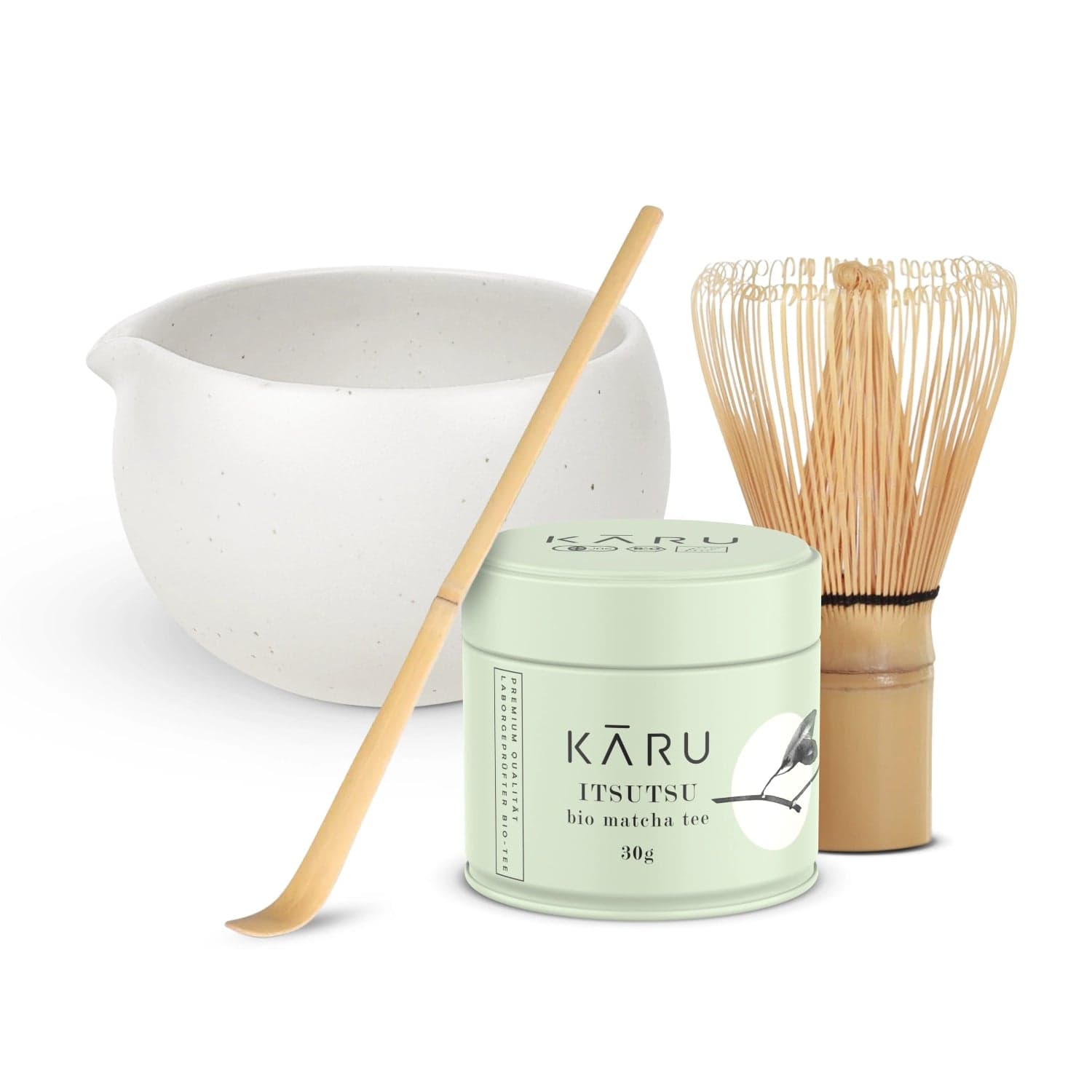 Set Bio Matcha Itsutsu | Miruku (bianco crema) by Matcha Karu -- matcha product image
