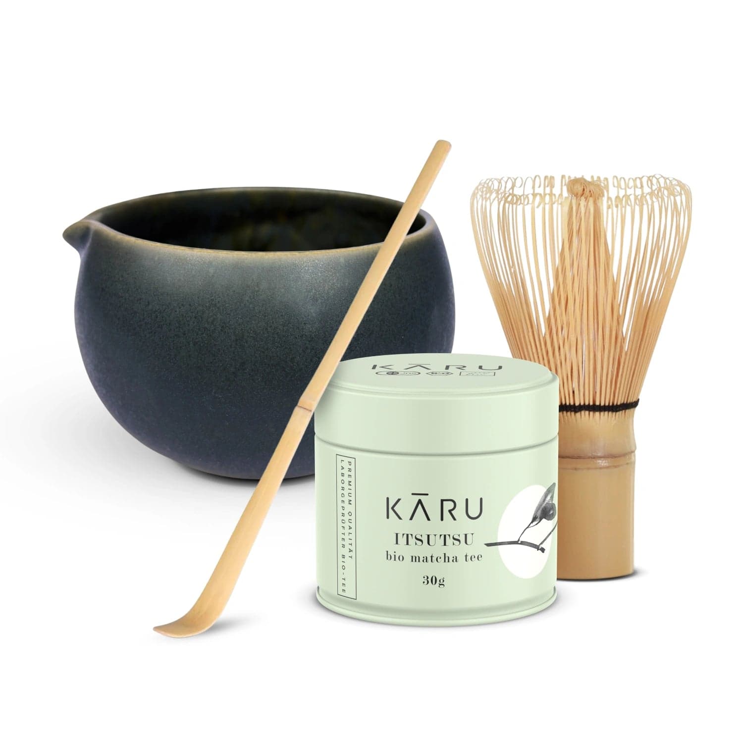 Set Bio Matcha Itsutsu | Mori (verde scuro-antracite) by Matcha Karu -- matcha product image
