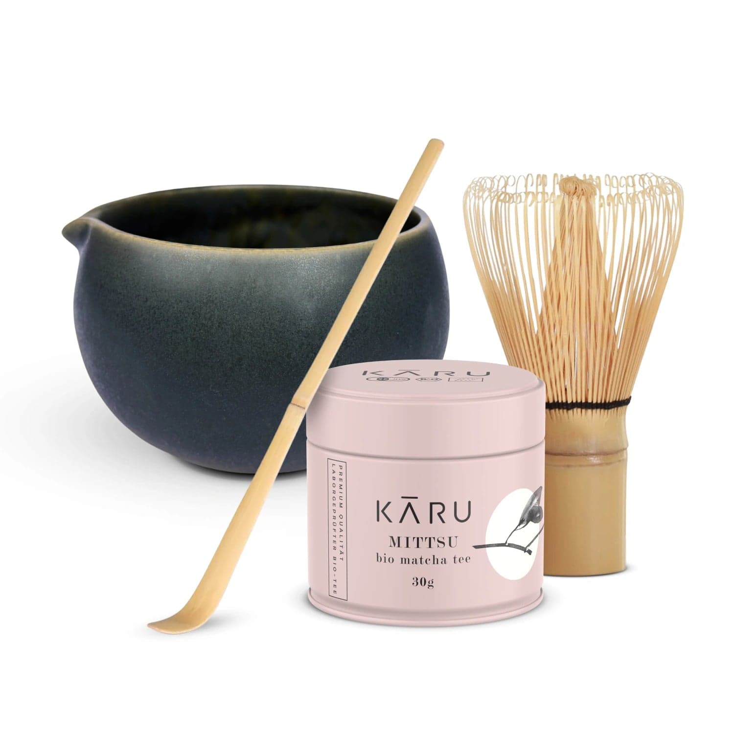 Set Bio Matcha Mittsu | Mori (verde scuro-antracite) by Matcha Karu -- matcha product image