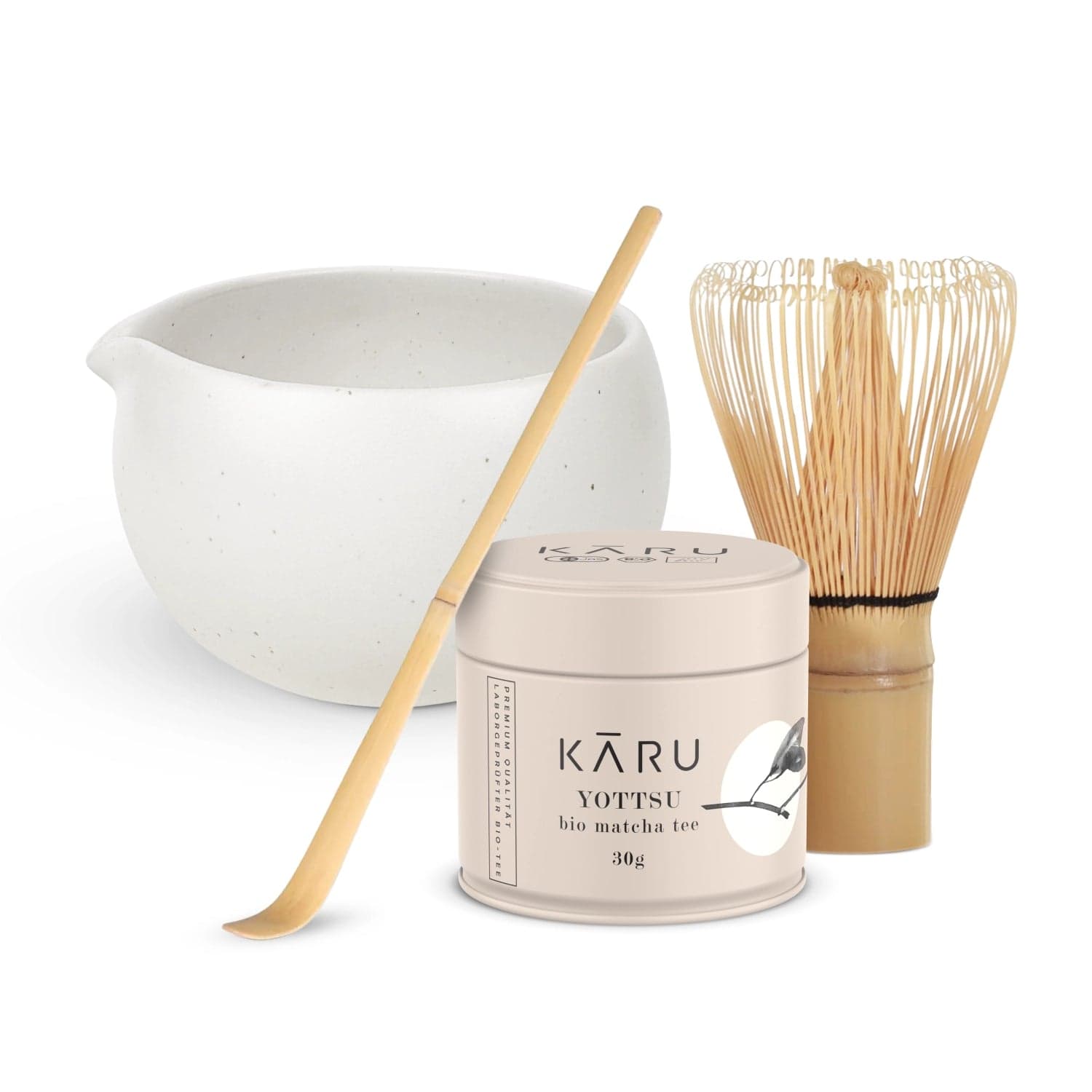 Set Bio Matcha Yottsu | Miruku (bianco crema) by Matcha Karu -- matcha product image