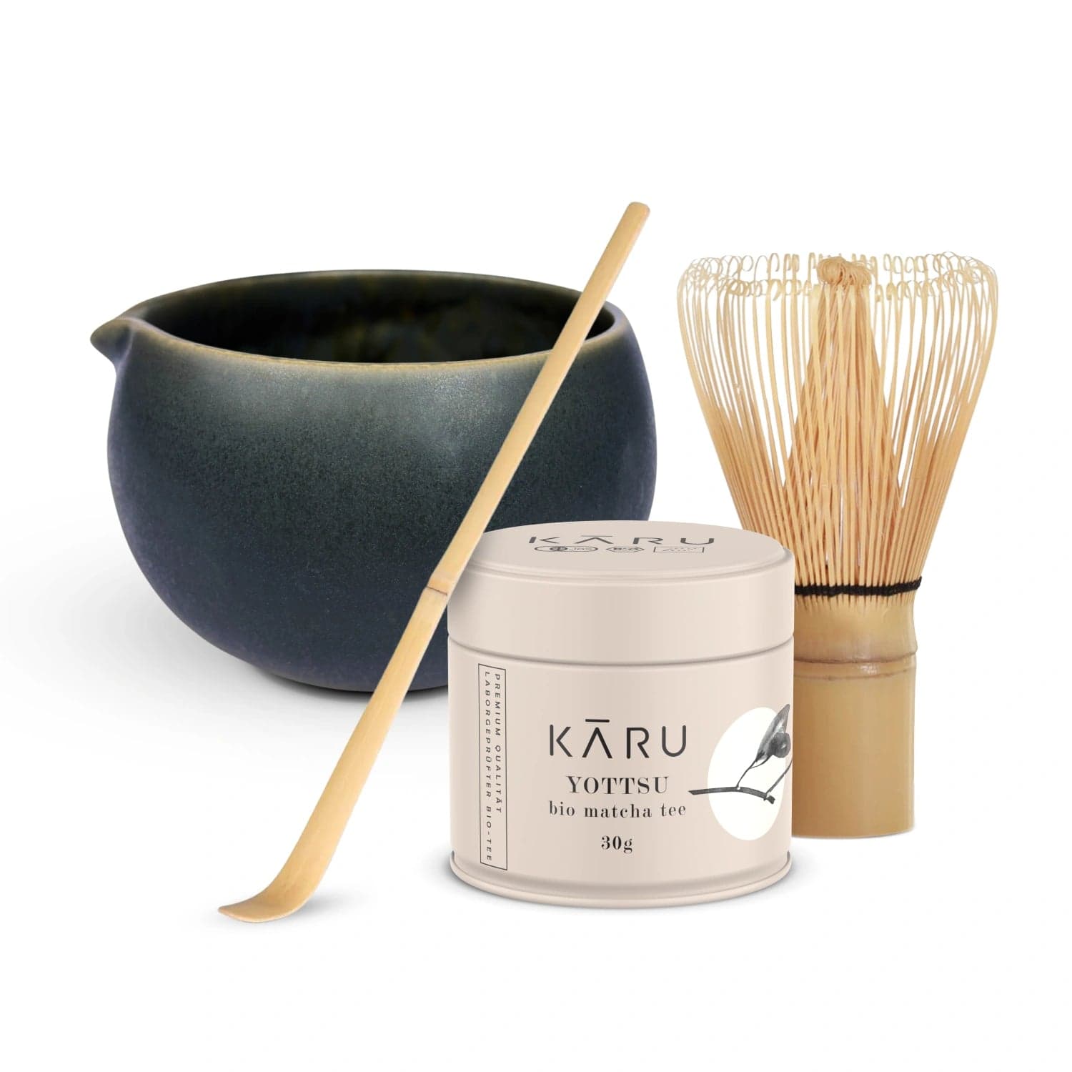 Set Bio Matcha Yottsu | Mori (verde scuro-antracite) by Matcha Karu -- matcha product image