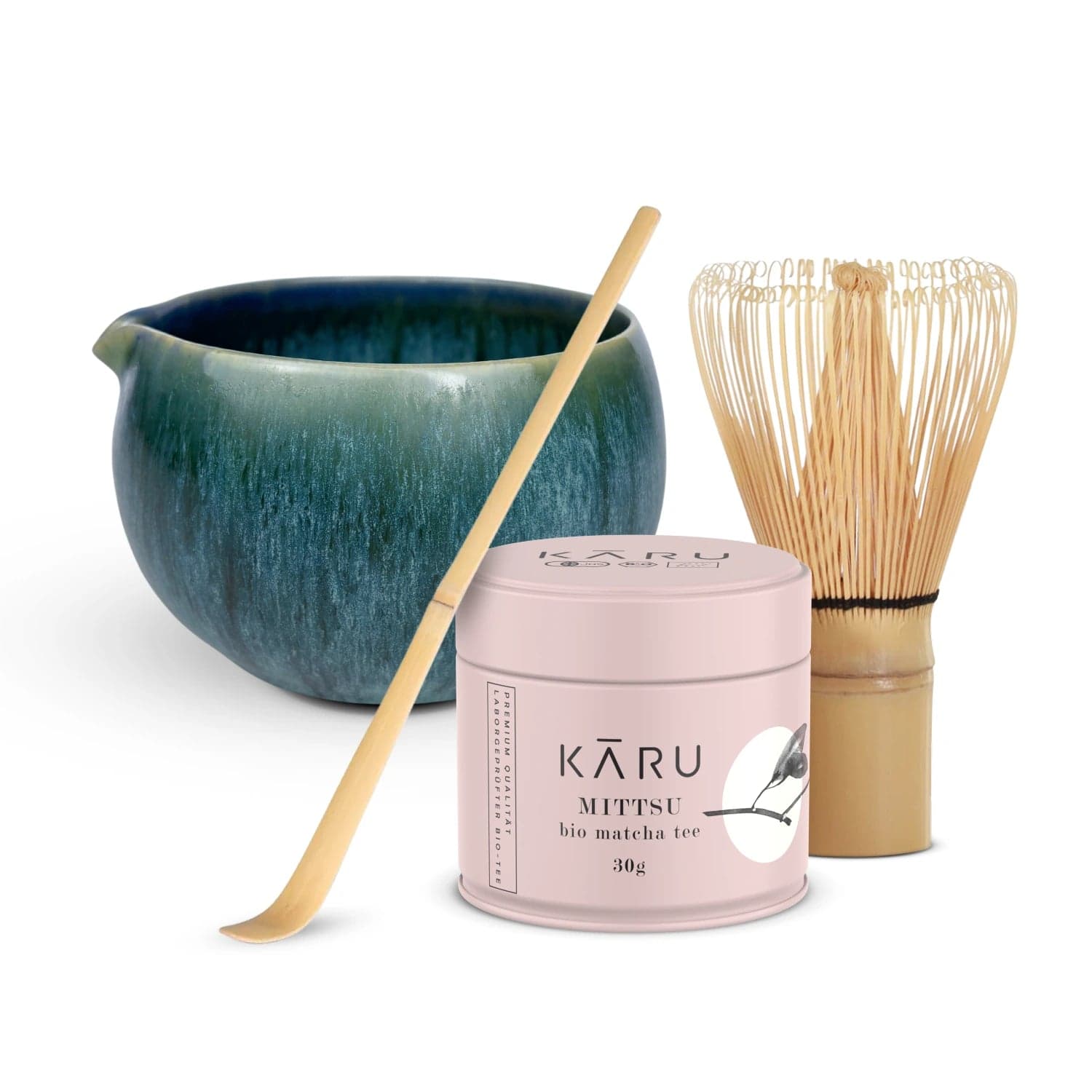 Set di matcha biologico Mittsu | Byōdō-in (blu turchese) by Matcha Karu -- matcha product image