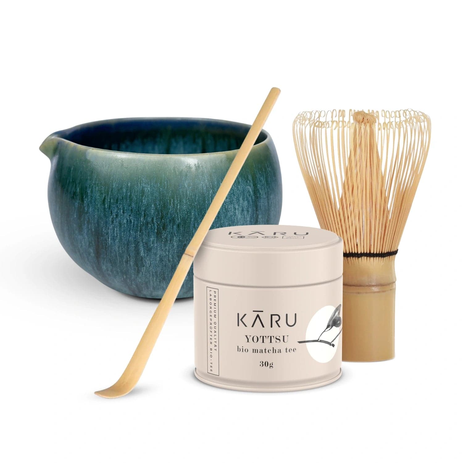 Set di matcha biologico Yottsu | Byōdō-in (blu turchese) by Matcha Karu -- matcha product image