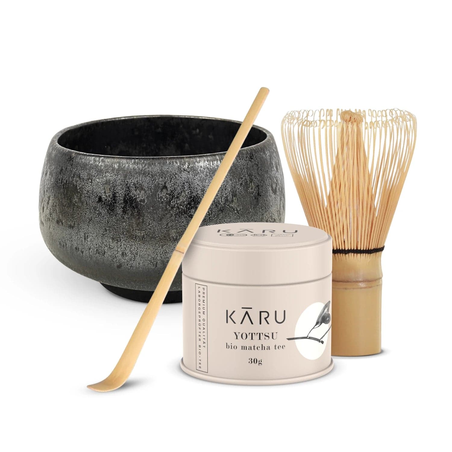 Set di Matcha biologico Yottsu | Kurogane (nero) by Matcha Karu -- matcha product image