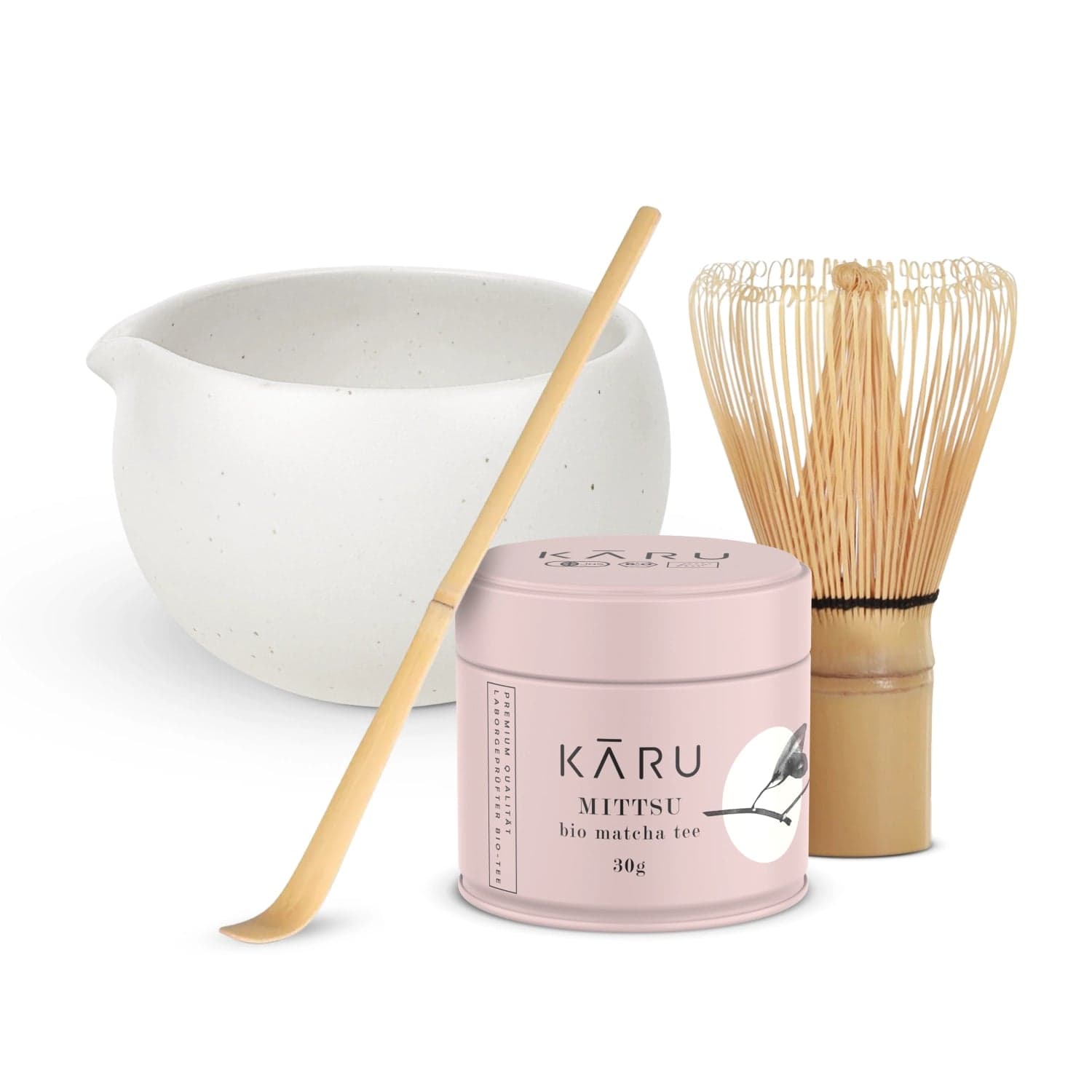 Set Matcha biologico Mittsu | Miruku (bianco crema) by Matcha Karu -- matcha product image