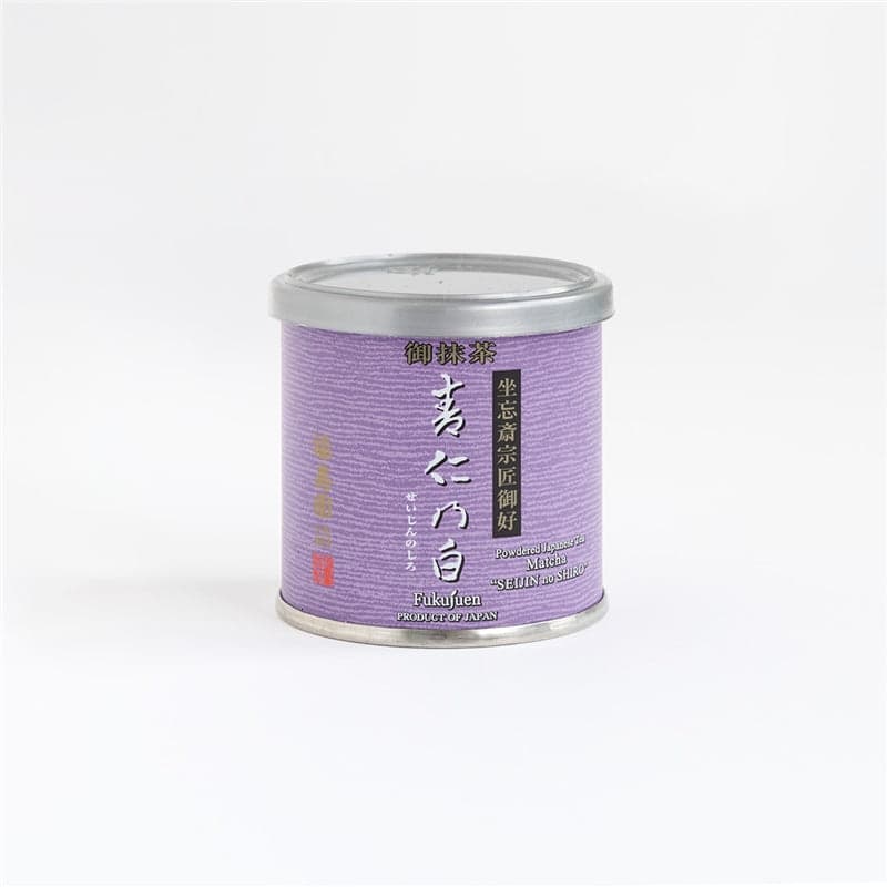 Powdered Japanese Tea Matcha “Seijin no Shiro” – 20g Can by Fukujuen -- matcha product image