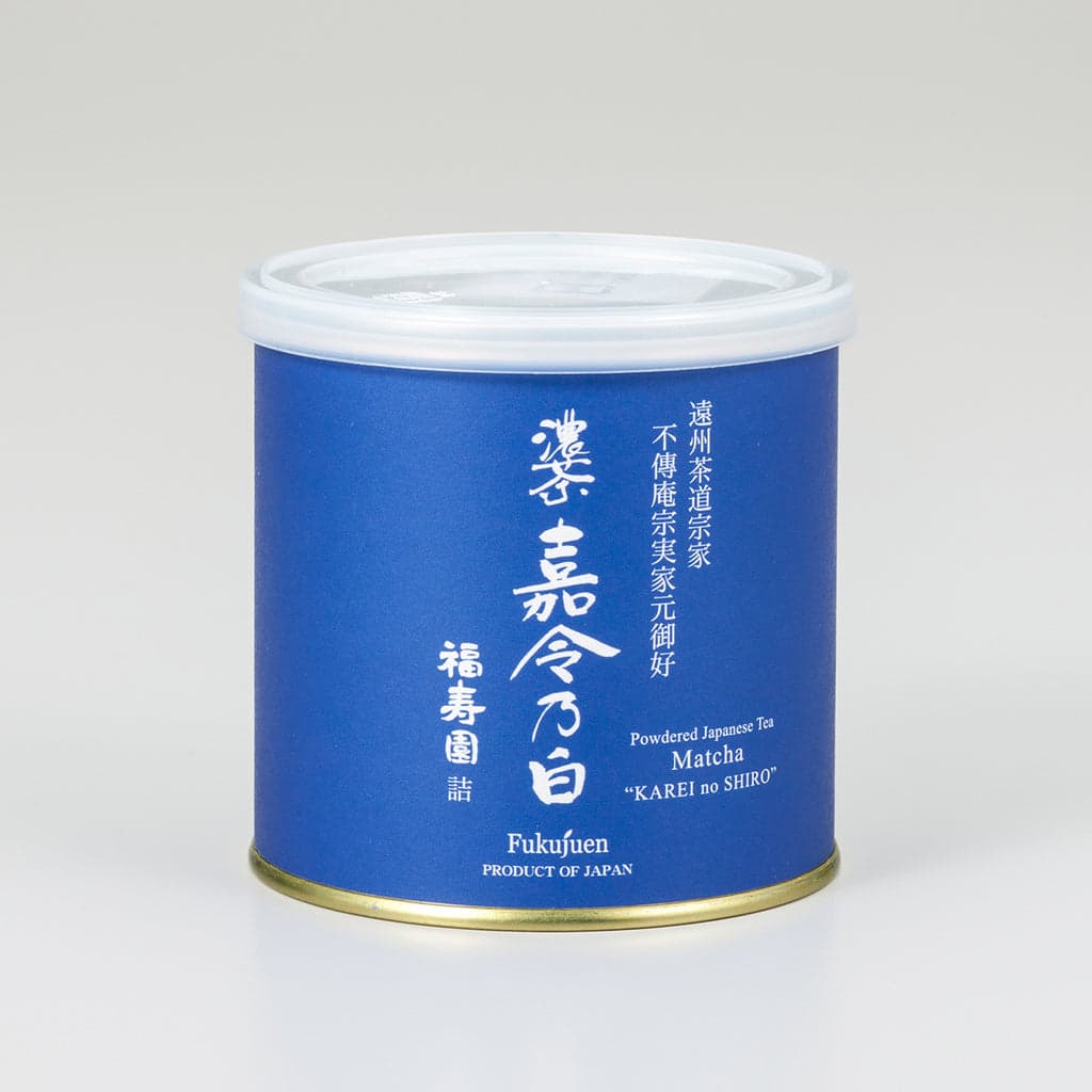 Powdered Japanese Tea Matcha “Karei no Shiro” – 100g Can by Fukujuen -- matcha product image