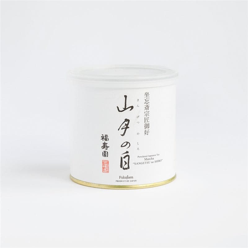 Powdered Japanese tea Matcha “Sangetsu no Shiro” – 100g Can by Fukujuen -- matcha product image
