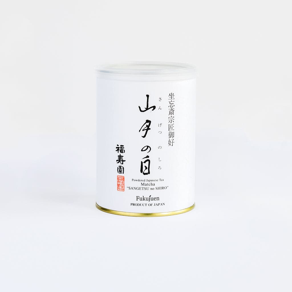 Powdered Japanese tea Matcha “Sangetsu no Shiro” – 200g Can by Fukujuen -- matcha product image