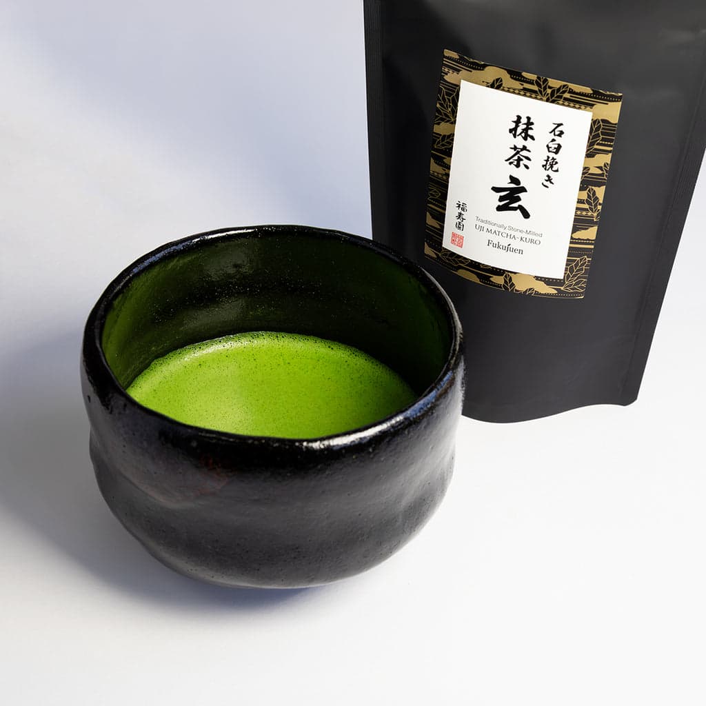 Powdered Japanese Tea Stone-Milled Matcha “Kuro” by Fukujuen -- matcha product image