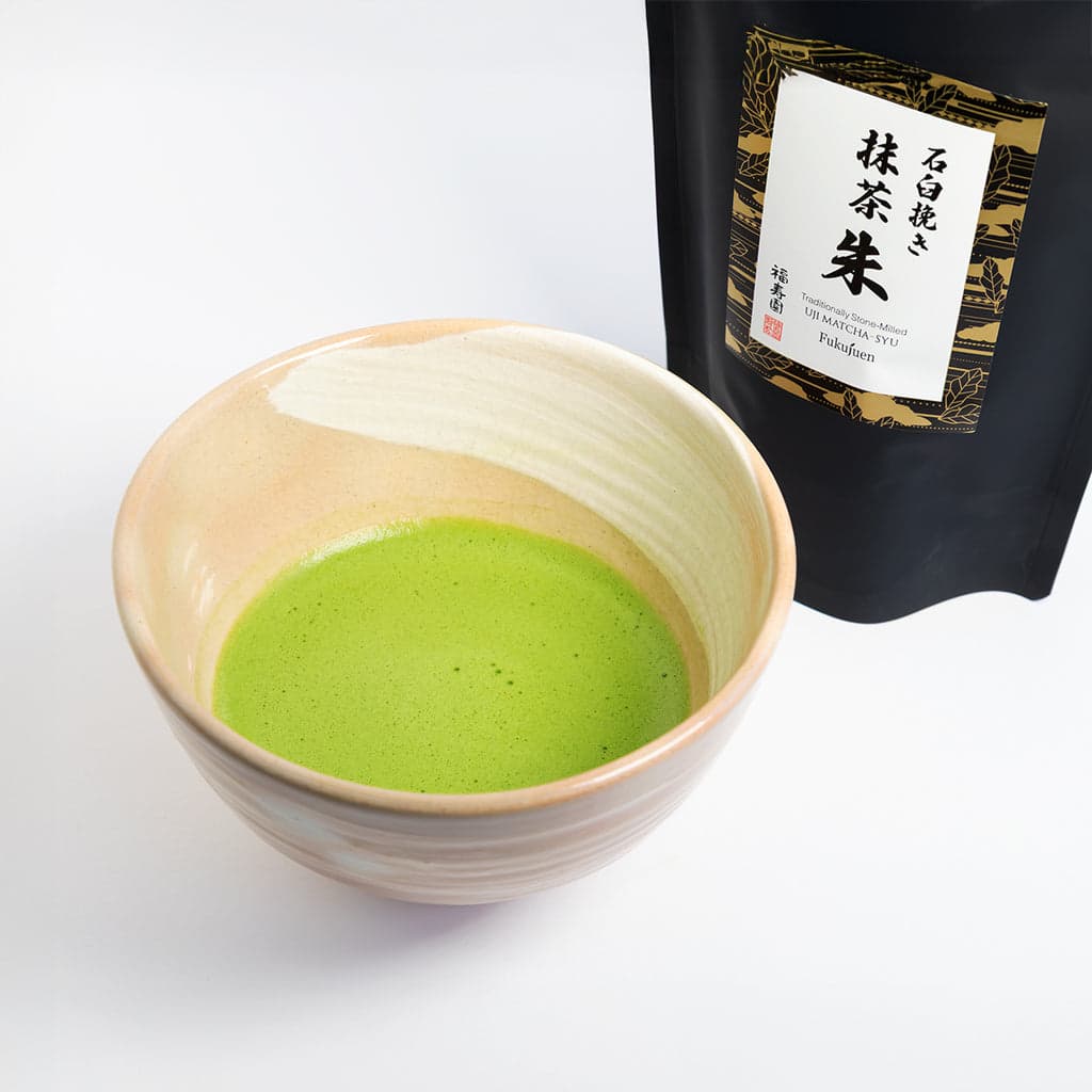 Powdered Japanese Tea Stone-Milled Matcha “Syu” by Fukujuen -- matcha product image