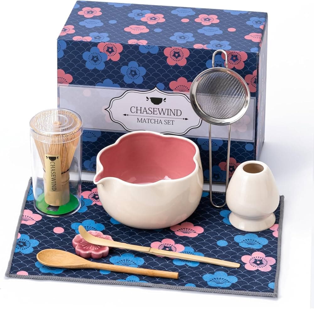 Kit Matcha - Flor - Blanco con rosado - 8 piezas by You Mrket -- matcha product image