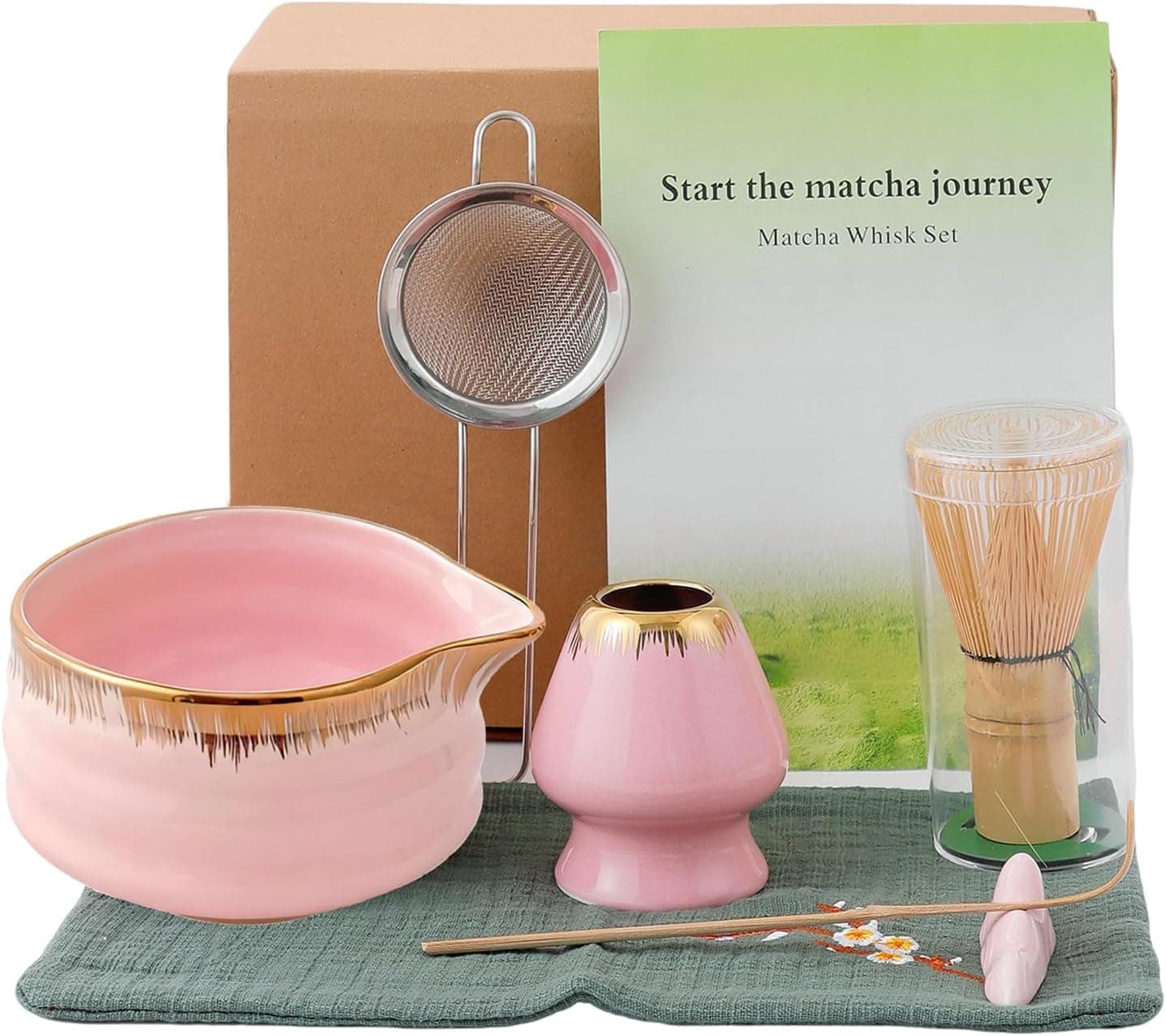 Kit Matcha - Rosado y Dorado - 7 piezas by You Mrket -- matcha product image