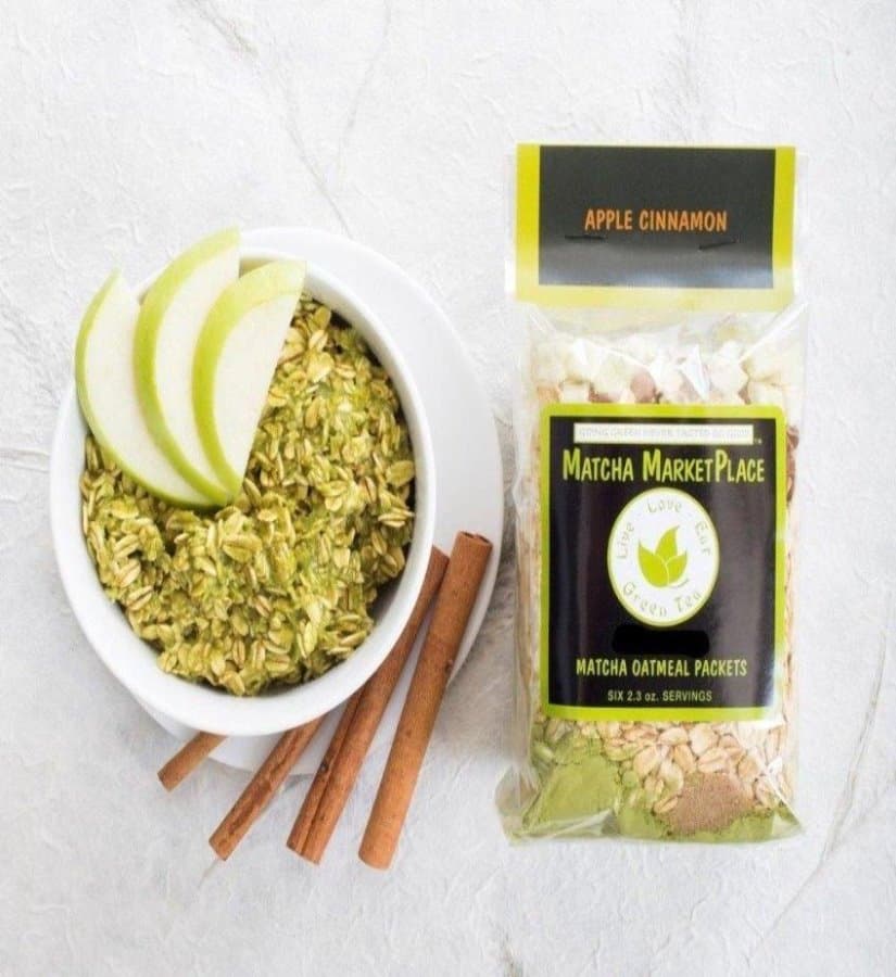 Apple Cinnamon Matcha Oatmeal by Matchamarketplace -- matcha product image