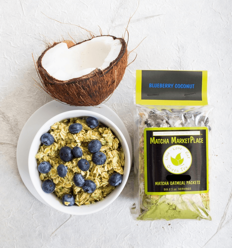 Blueberry Coconut Matcha Oatmeal by Matchamarketplace