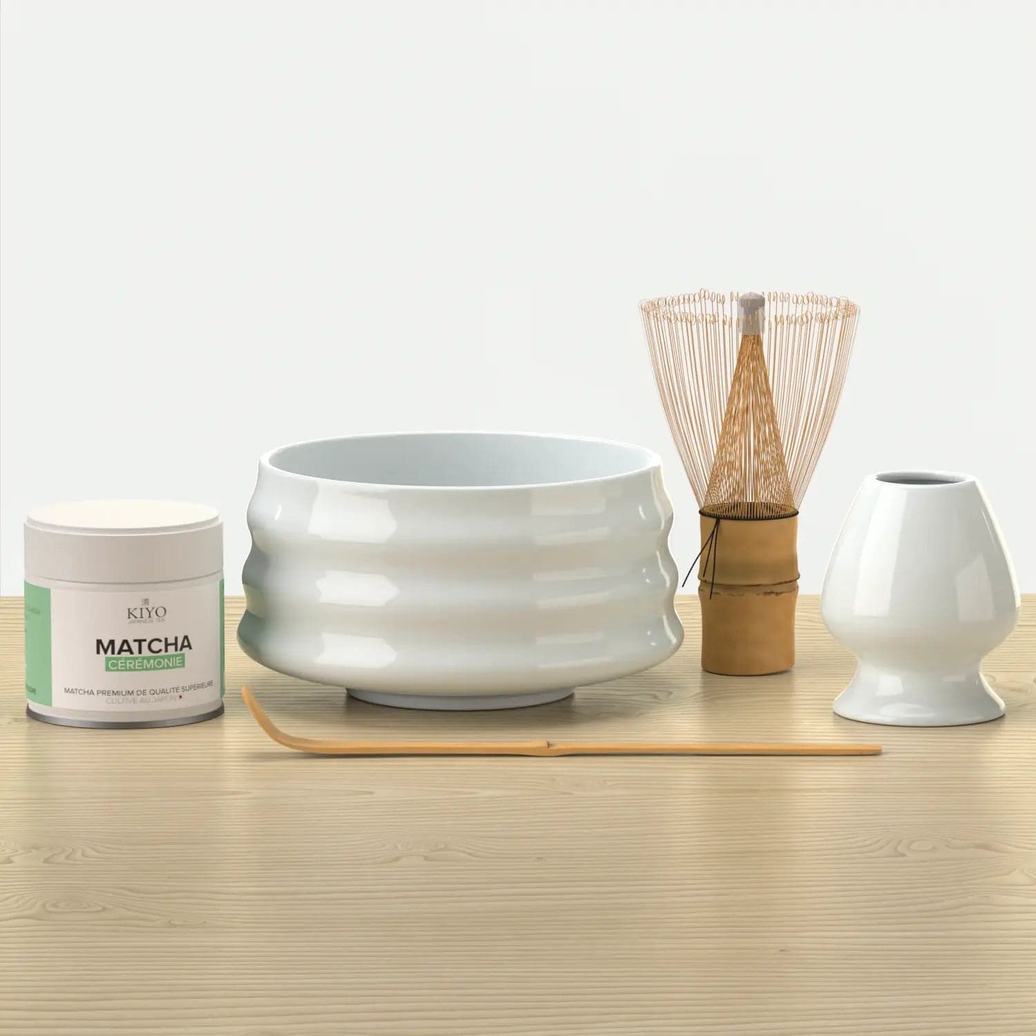 Coffret Cadeau Matcha Traditionnel - Kit Complet avec Accessoires & Thé - Blanc by Kiyojapanesetea