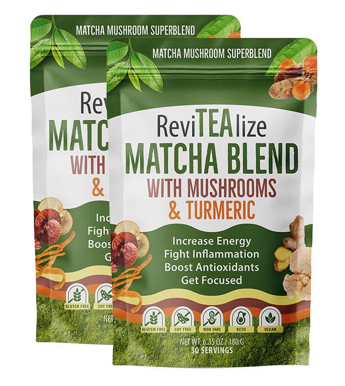 NEED IT TWICE A DAY BUNDLE of Matcha Super Blend 6.35oz / 2 pack (60 Servings) by Revitealize