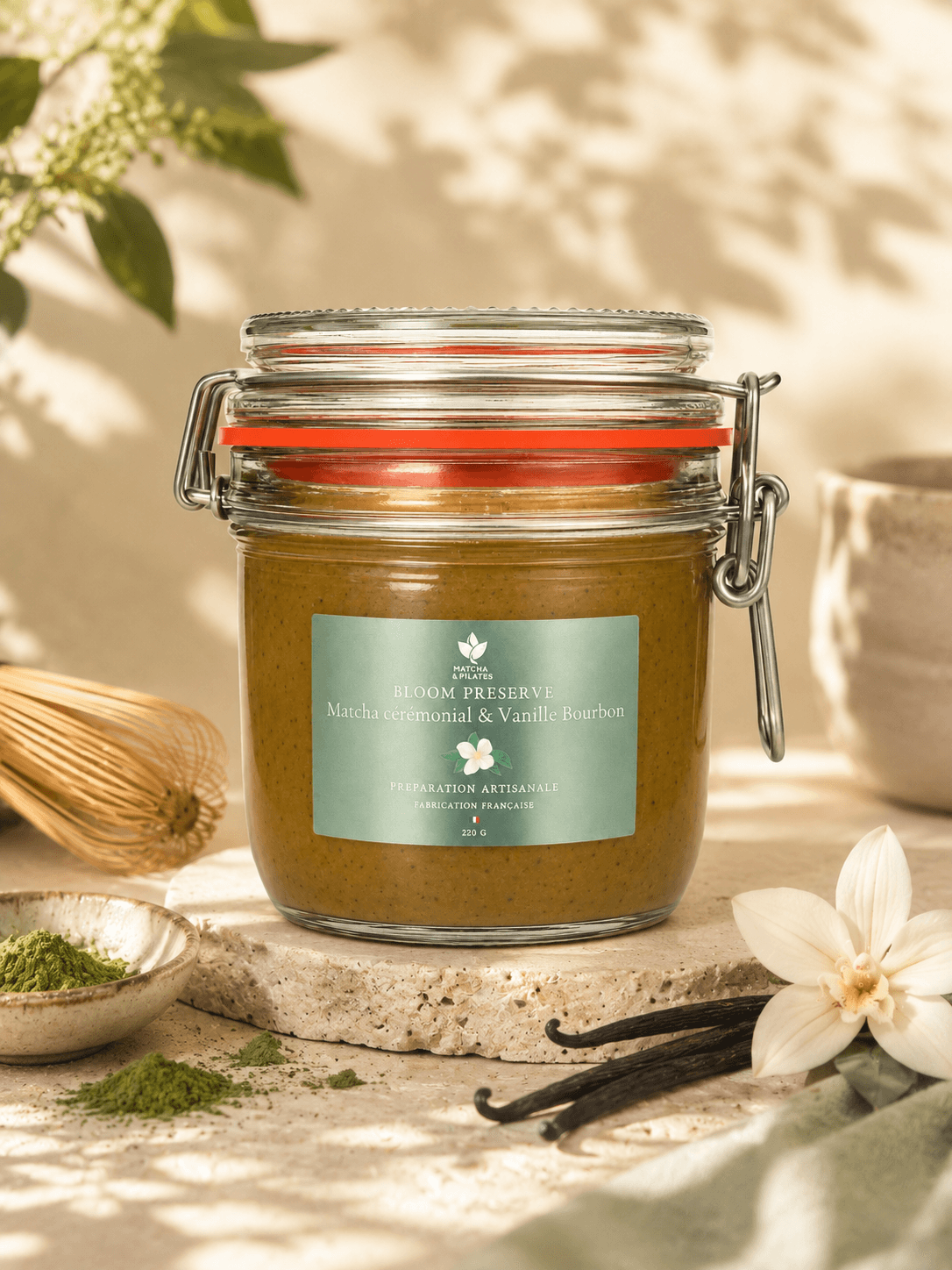 Bloom Preserve Matcha Cérémonial & Vanille Bourbon – 250 g by Matchandpilates