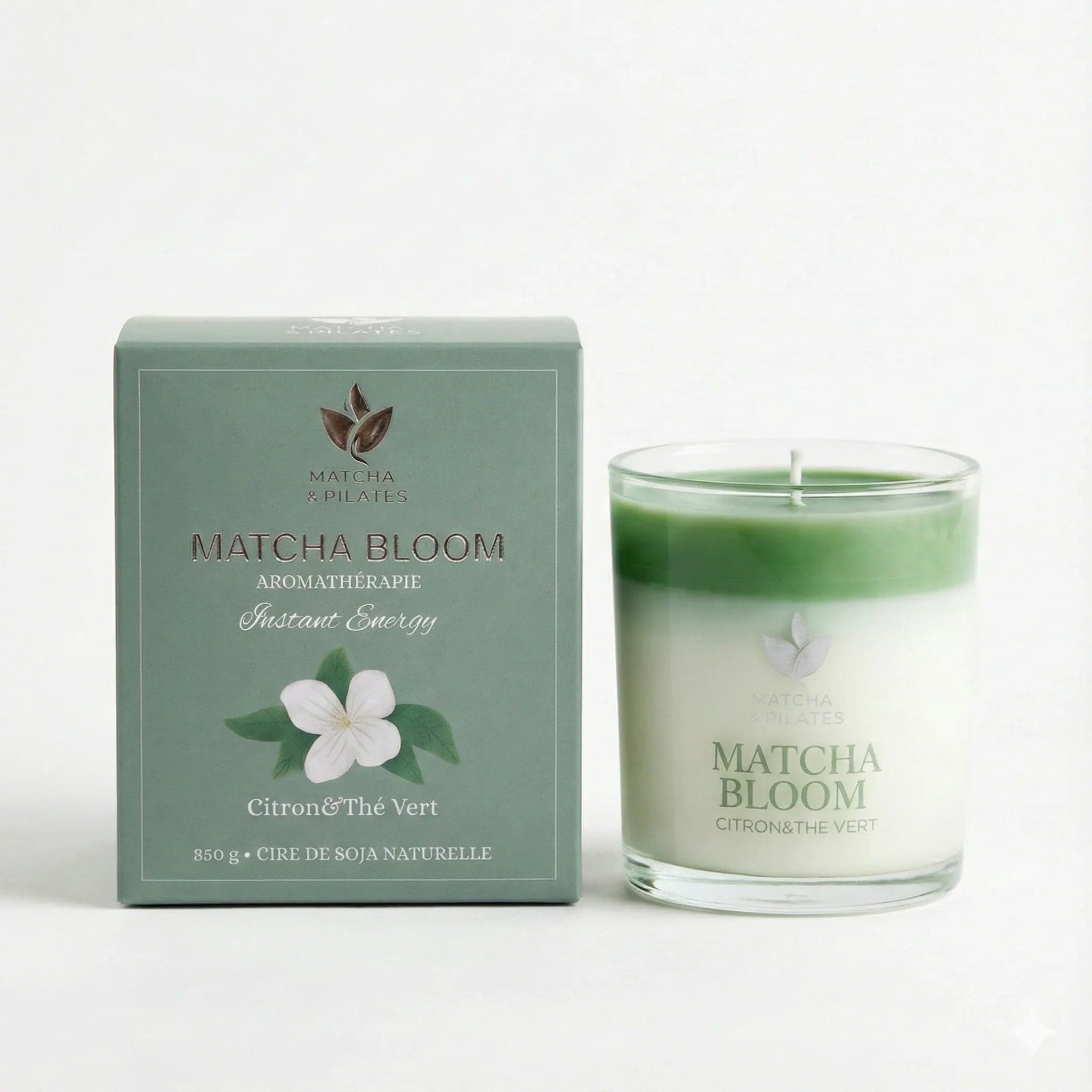 Bougie Matcha Bloom – Citron & Thé Vert | Matcha & Pilates by Matchandpilates -- matcha product image