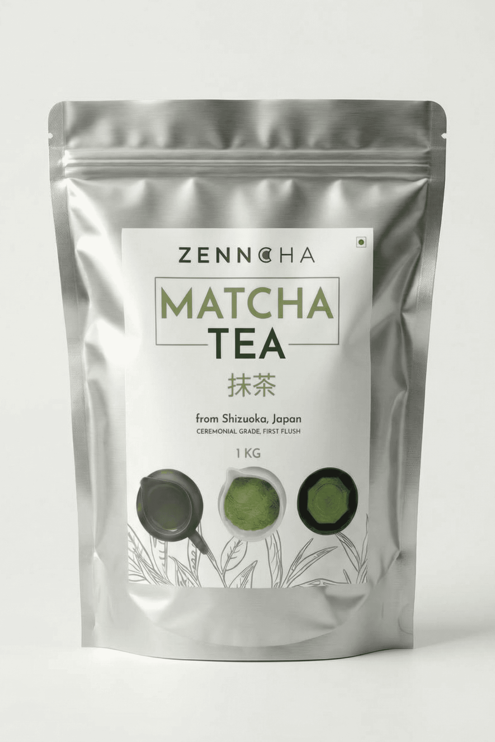 Japanese Matcha Green Tea (Ceremonial Grade J-1) BULK pack, 1000 grams by Zenncha