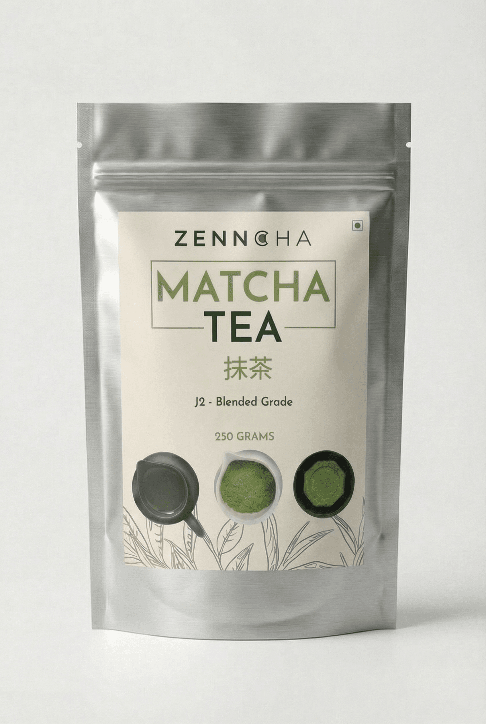 Japanese Matcha Green Tea (Premium Grade J2) BULK pack, 250 grams by Zenncha -- matcha product image