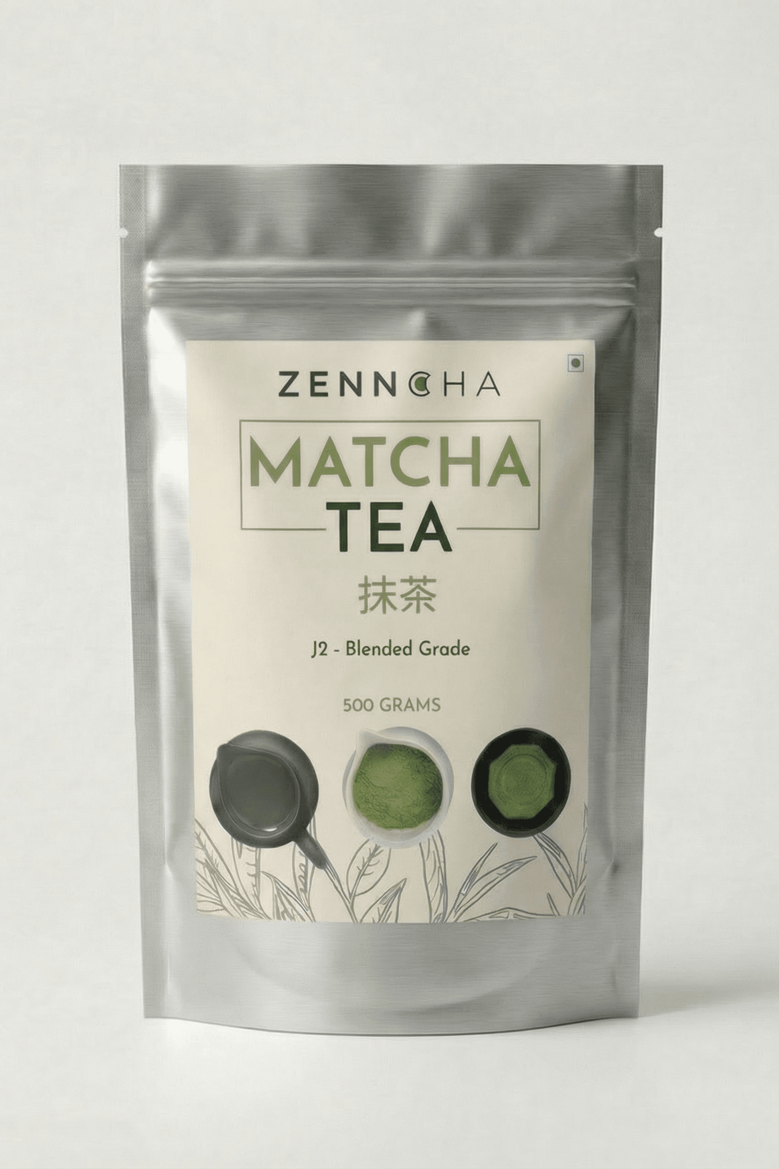 Japanese Matcha Green Tea (Premium Grade J2) BULK pack, 500 grams by Zenncha -- matcha product image