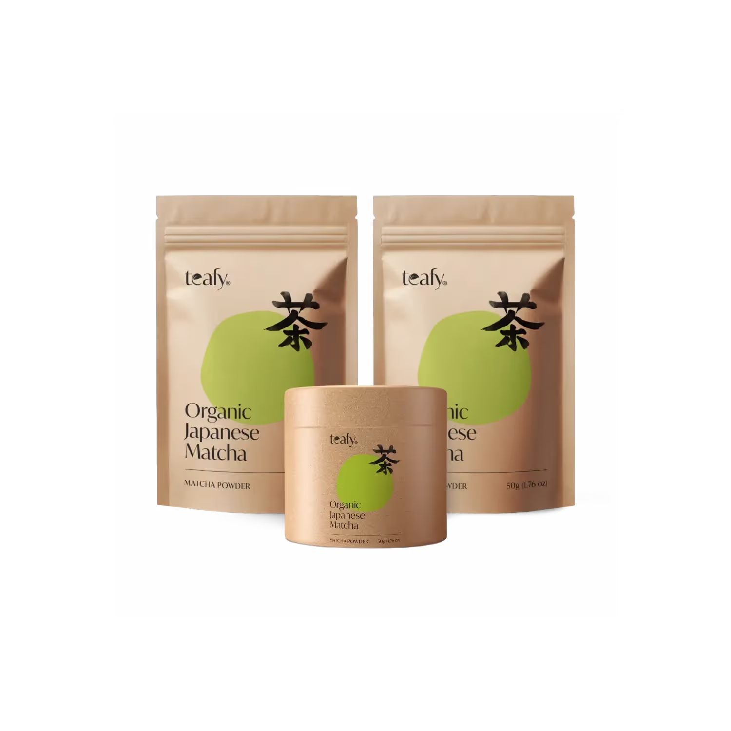Teafy Ceremonial Matcha Bundle (2 Pouches and 1 Can) - Organic, Shizuoka.. by Teafy