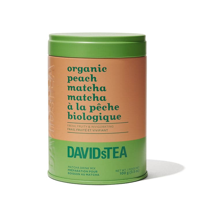 Organic Peach Matcha Tea Printed Tin by DAVIDsTEA -- matcha product image