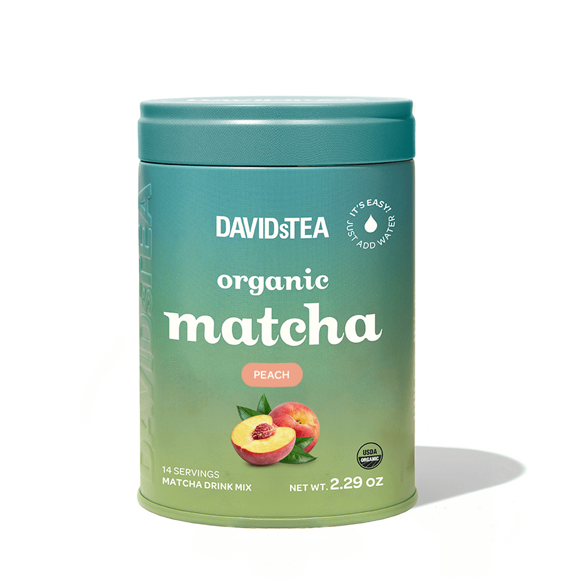 Organic Peach Matcha Tea Tin by DAVIDsTEA -- matcha product image