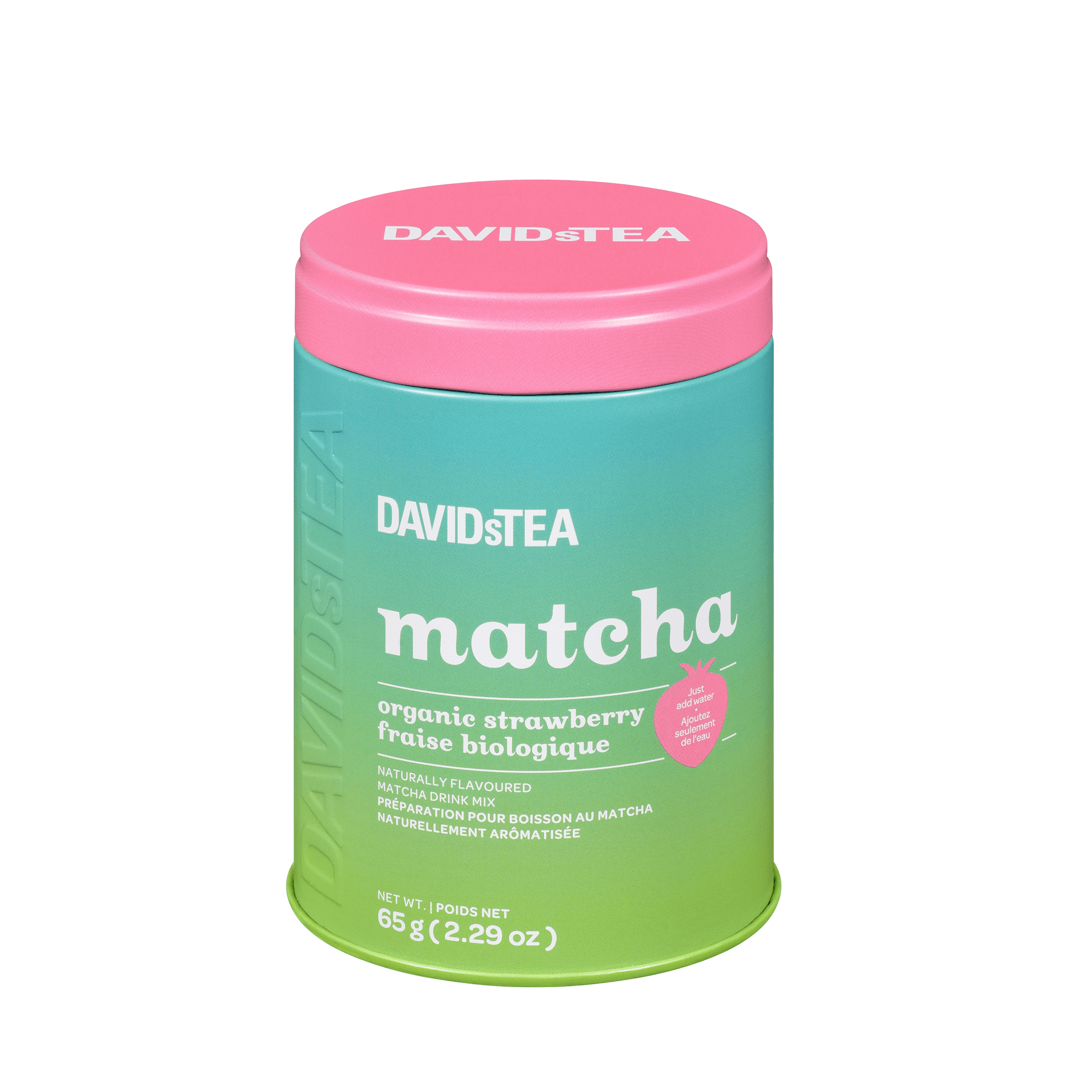 Organic Strawberry Matcha Tea Tin by DAVIDsTEA -- matcha product image