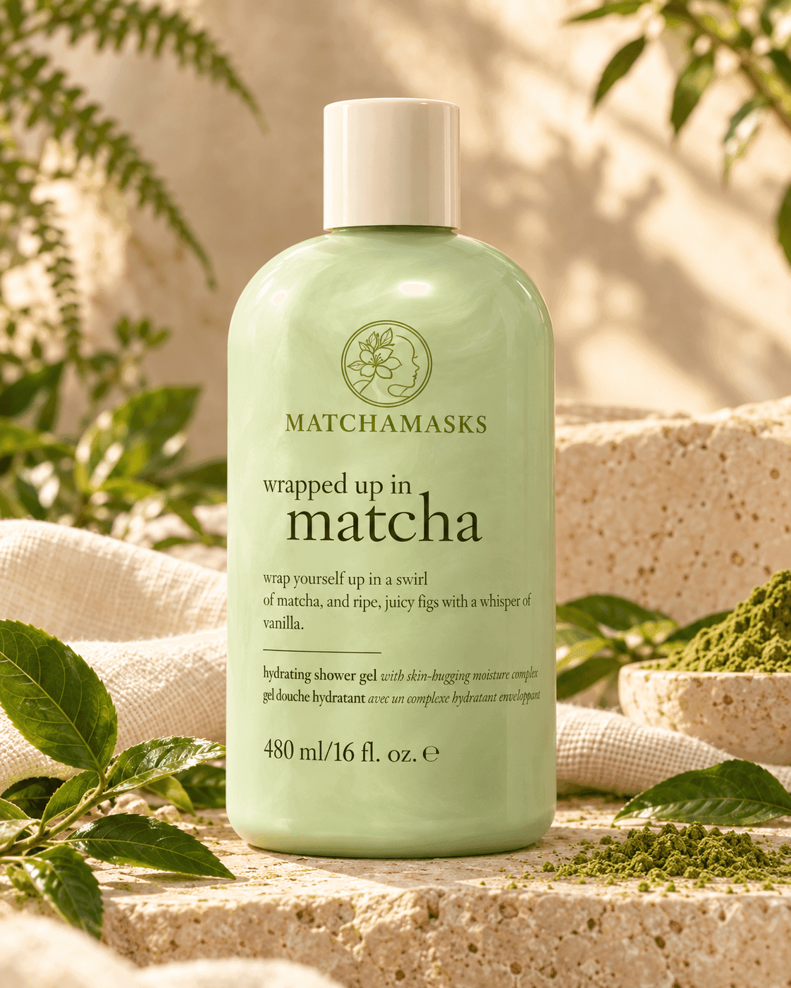 Matcha hydrating shower gel by Matchamaskscheckout -- matcha product image