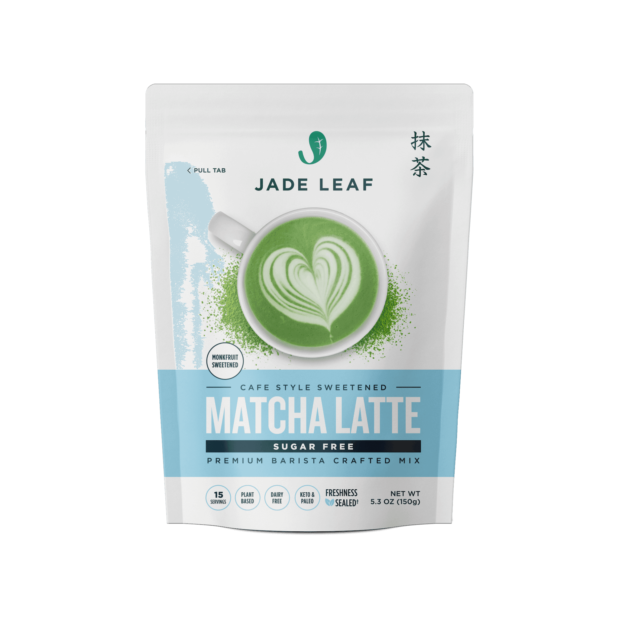 Cafe Style Sweetened Matcha Latte Mix - Sugar Free by Jade Leaf