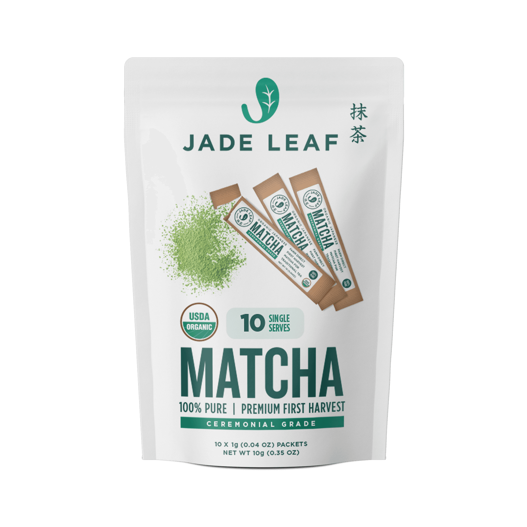 Organic Ceremonial Matcha Stick Packs by Jade Leaf