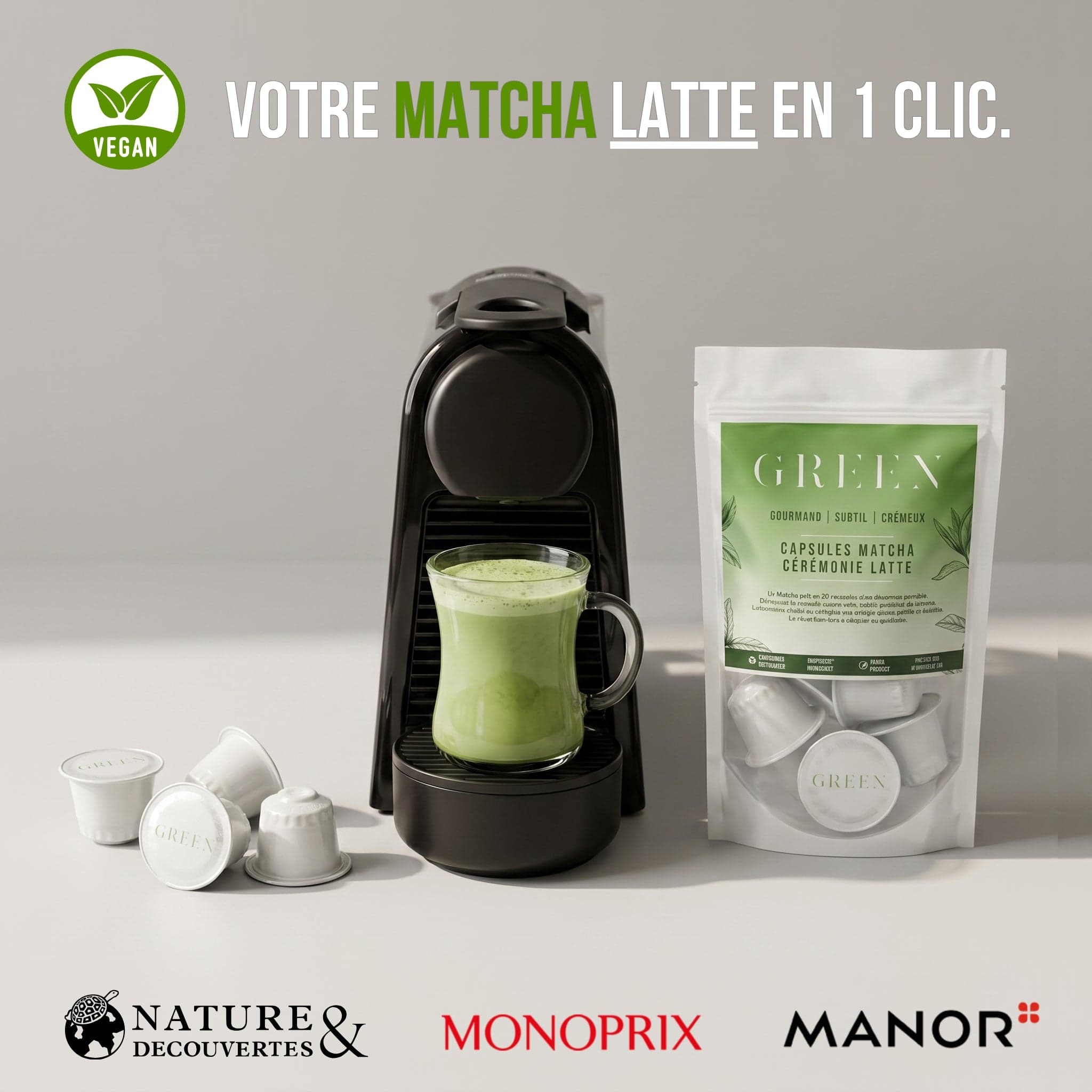 CEREMONIAL MATCHA LATTE CAPSULES by Green -- matcha product image
