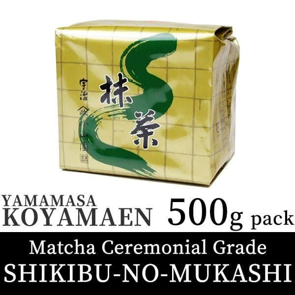 Koyamaen Matcha green tea powder Ceremonial Grade SHIKIBU-NO-MUKASHI 500gram pack by Hoshino Seichaen -- matcha product image