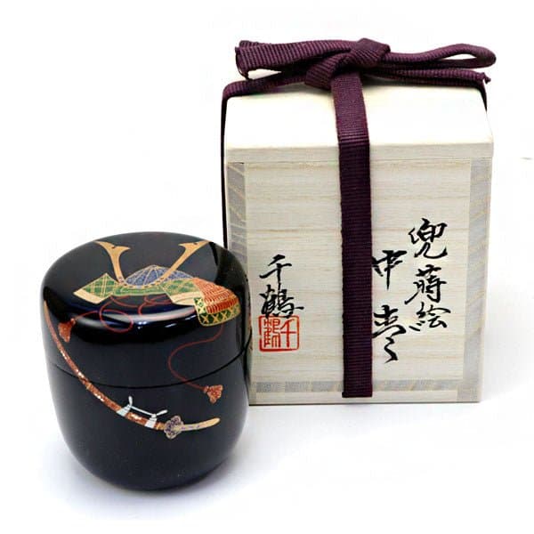 Matcha Tea Caddy Natsume – Kabuto Design by Chizuru | Made in Japan by Hoshino Seichaen -- matcha product image
