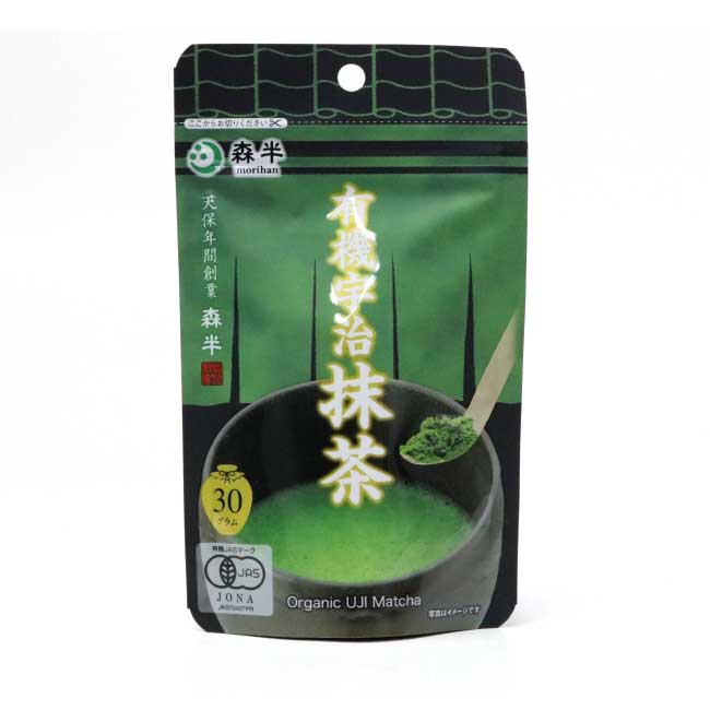MORIHAN Matcha green tea powder UJI Organic 30gram pack by Hoshino Seichaen -- matcha product image