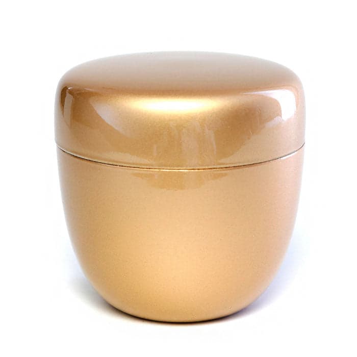 Medium Matcha Tea Caddy Natsume – Gold Design with Black Interior | Yamanaka Lacquerware Made in Japan by Hoshino Seichaen -- matcha product image