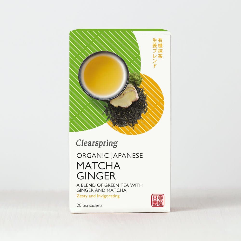 Organic Japanese Matcha Ginger - 20 Tea Sachets by Clearspring -- matcha product image