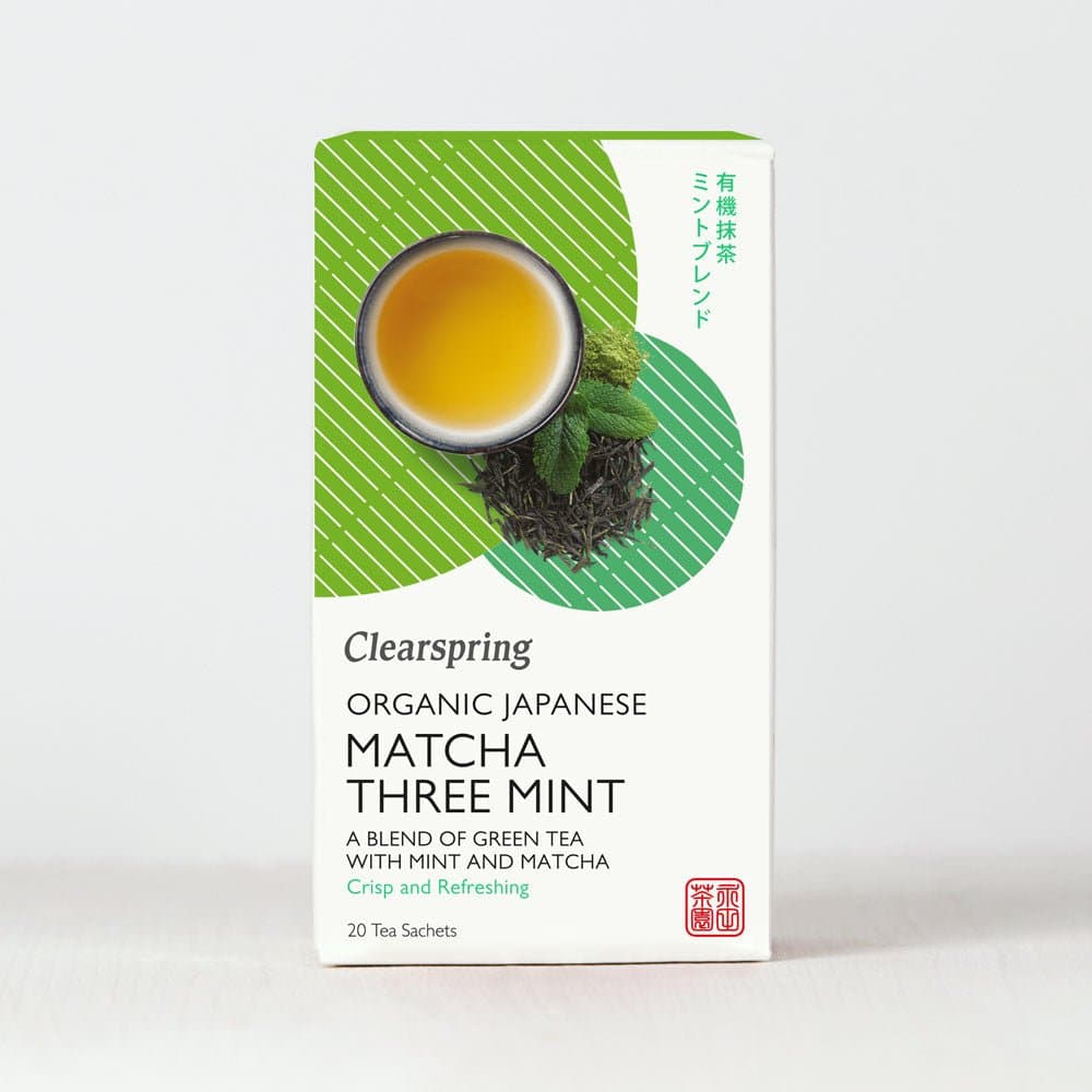 Organic Japanese Matcha Three Mint - 20 Tea Sachets by Clearspring