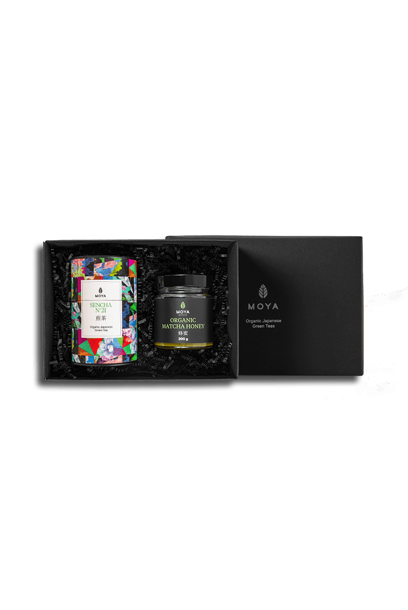 Zestaw miód z matchą i herbata liściasta by Moya Matcha -- matcha product image