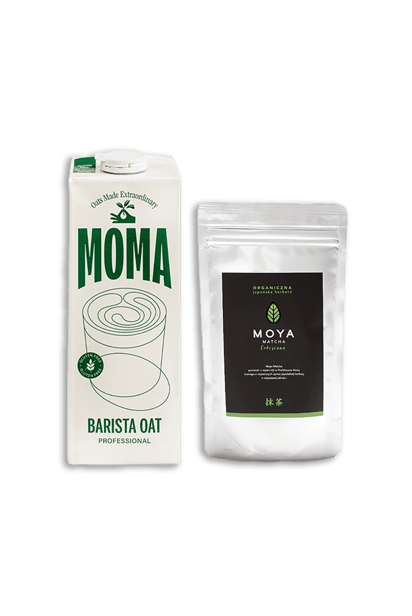 Zestaw Moya Matcha Codzienna 50g + MOMA Napój owsiany Barista Professional 1L by Moya Matcha -- matcha product image