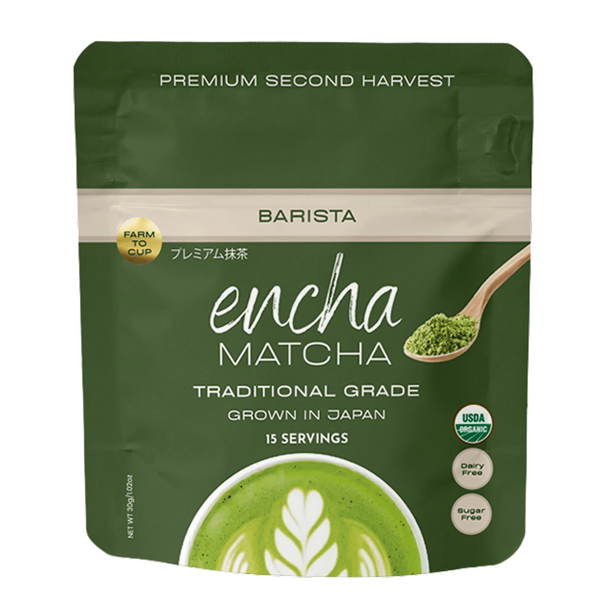 Encha Matcha Barista Grade Latte Organic Matcha Powder by Encha -- matcha product image