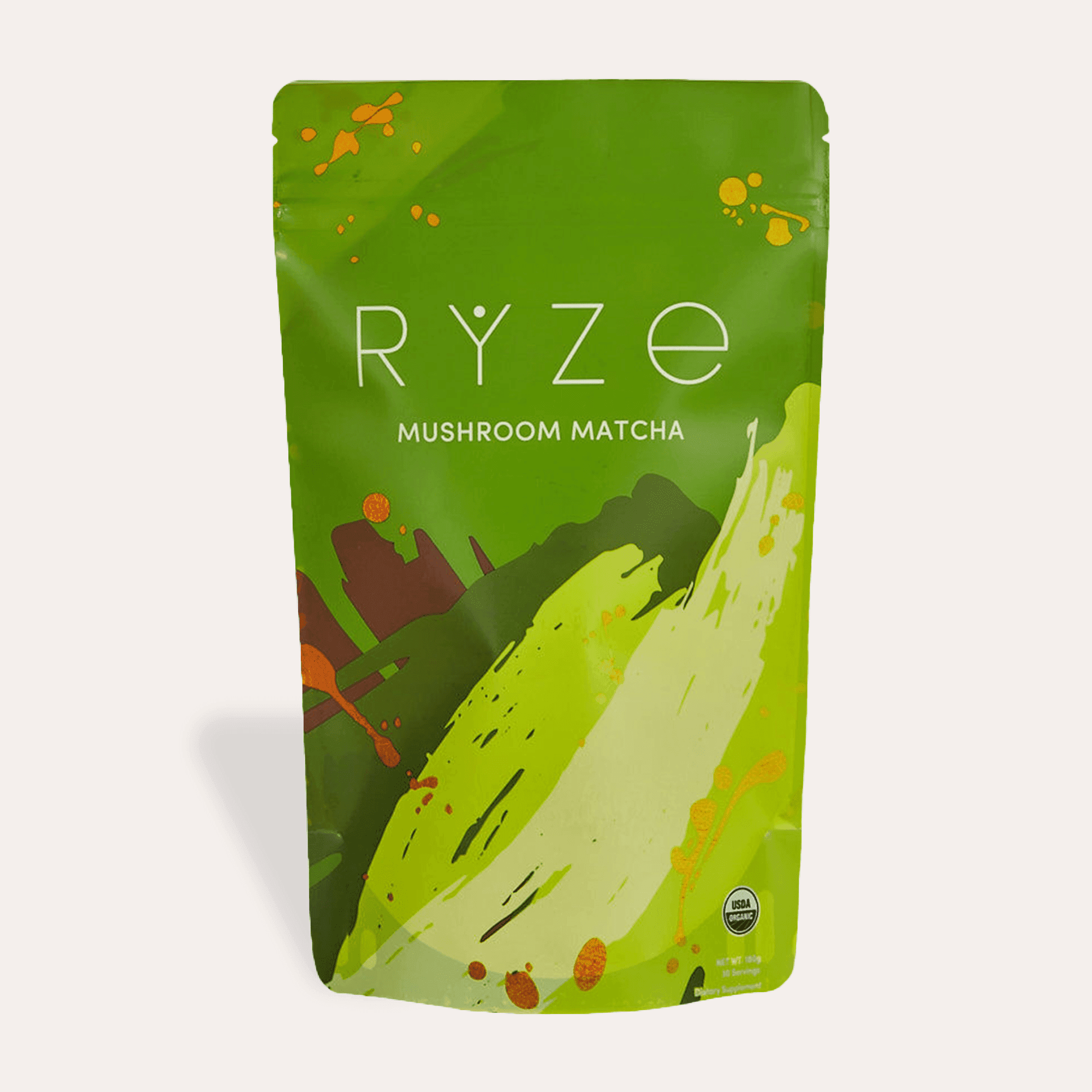 RYZE Mushroom Matcha - with 6 Organic Adaptogenic Mushrooms Grown In USA and Ceremonial-Grade Japanese Matcha by RYZE -- matcha product image