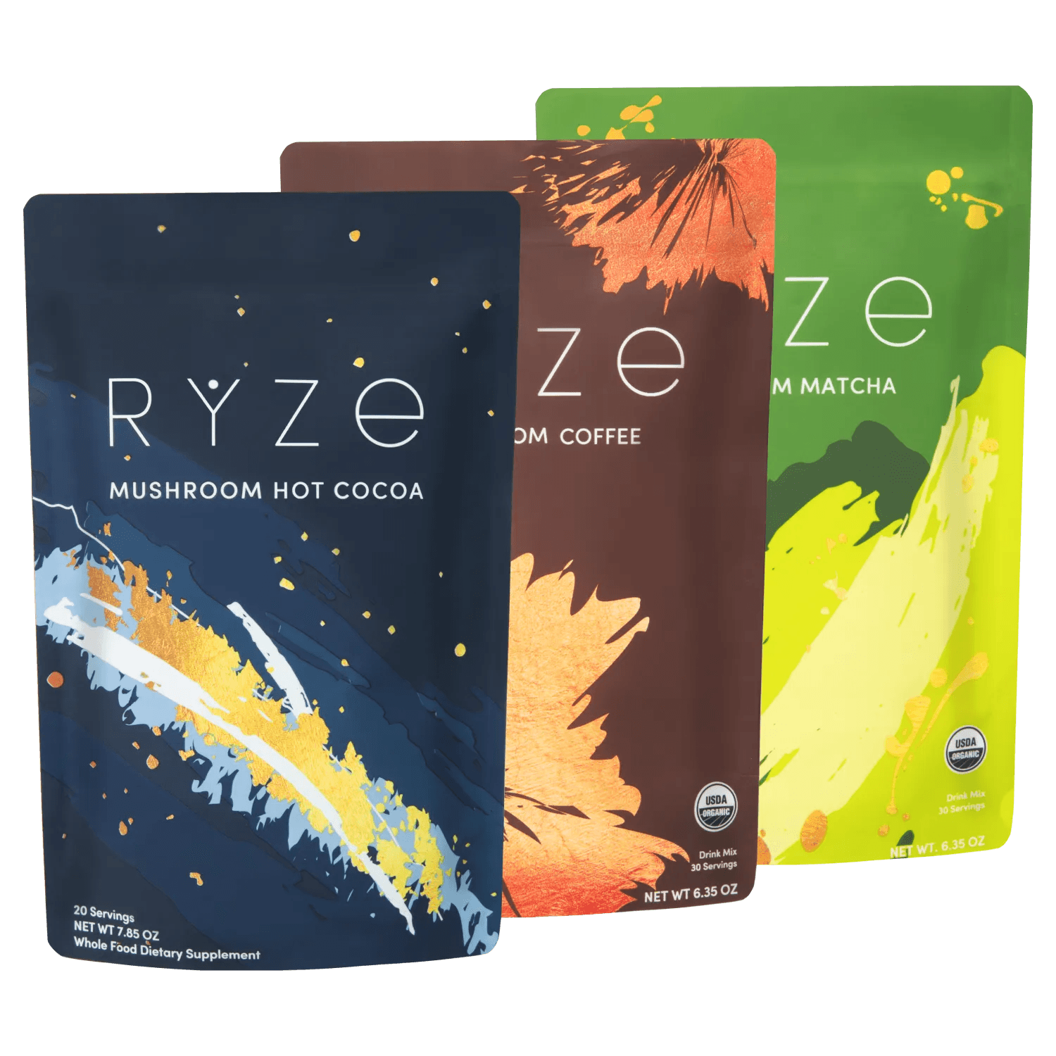 Ultimate Day + Night Bundle: Coffee + Matcha + Cocoa by RYZE -- matcha product image